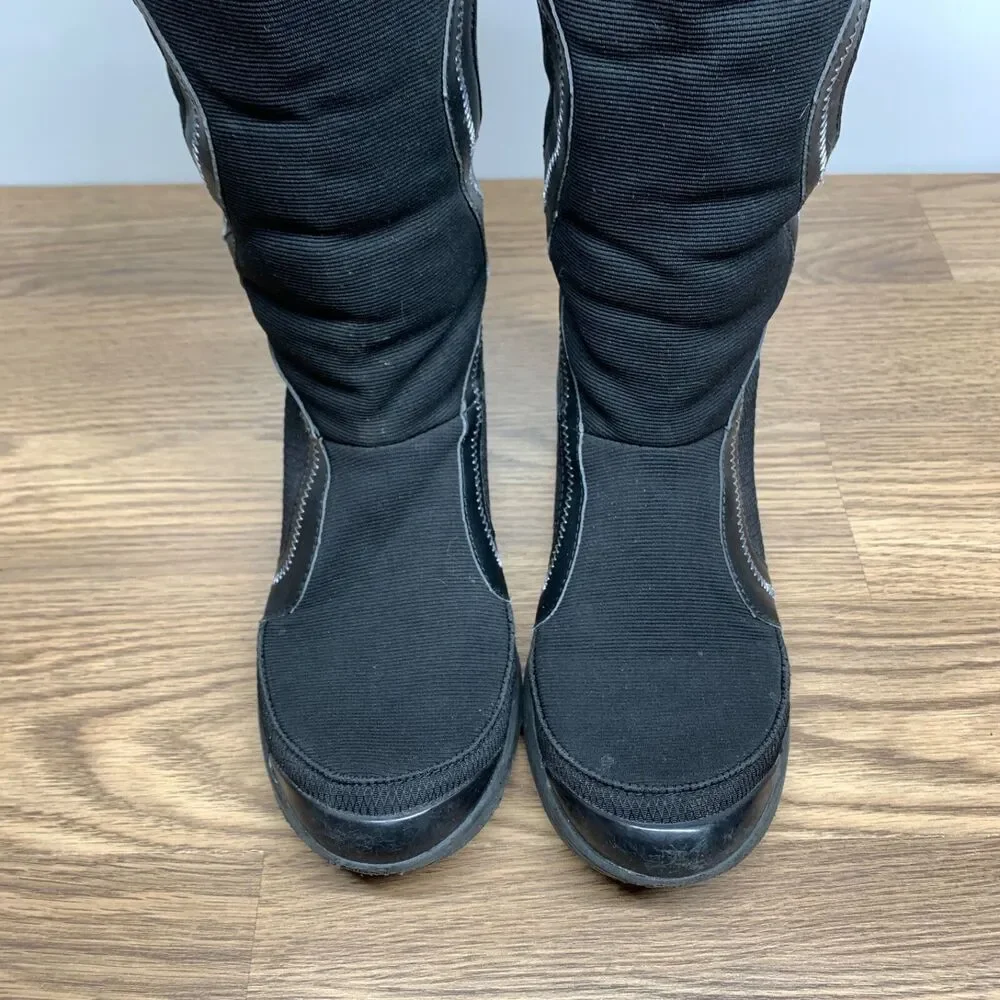 BZees black Ladies Knee High Boots Size 9 M Faux‎ Fur Decadent Low Wedge